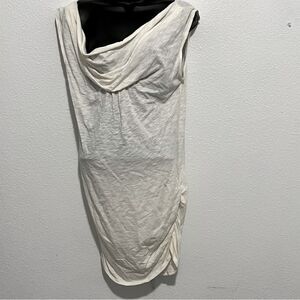 Max Studio Side Ruched Ivory Off Shoulder Drape Beach Swim Coverup Mini Dress S